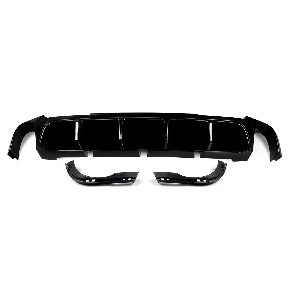 2013 2014 Mustang V6 GT V8 Glossy Black Rear Diffuser