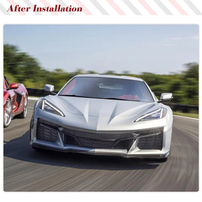 2020-2024 Chevy Corvette Real Carbon Fiber Front Spoiler Splitter