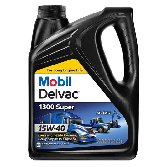 Delvac 1300 Super Heavy Duty Synthetic Blend Diesel Engine Oil 15W-40, 1 Gal (4 pack)