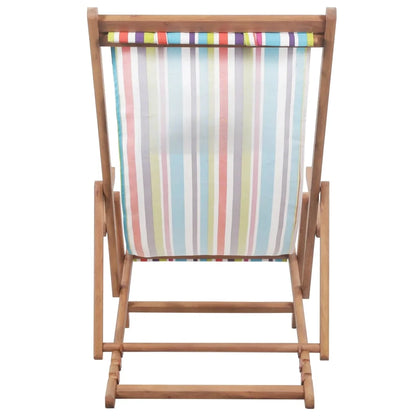 Outdoor Folding Lounge Chair Decor Fabric and Wooden Frame