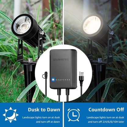 All-In-One LED Outdoor Landscape Lighting Kit, 8-Pack Low Voltage Lights, 3000K Waterproof