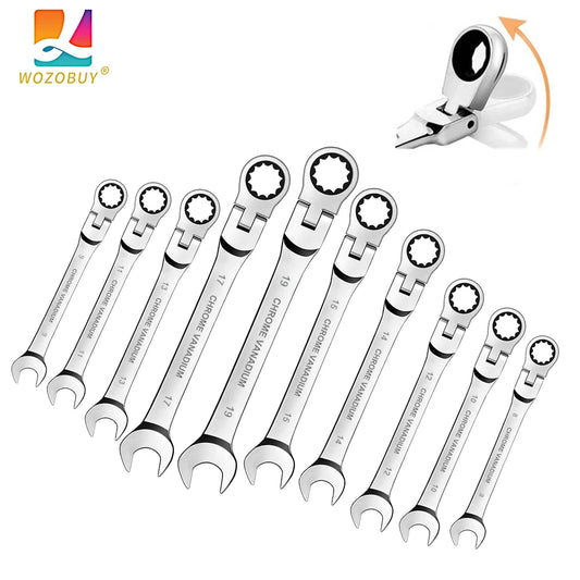 Flex-head Ratcheting Wrench Set,1Pcs Metric 6-24mm Chrome Vanadium Steel