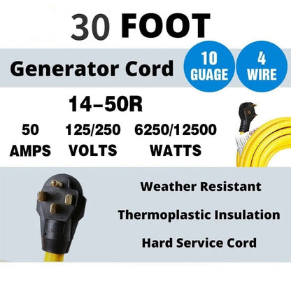 50 Amp RV  30 FT Heavy-Duty Generator Power Cord