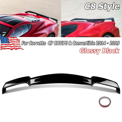 2014-2019 Chevy Corvette C7 Carbon Fiber Rear Trunk Lid Wing Spoiler C8 Z51 Style