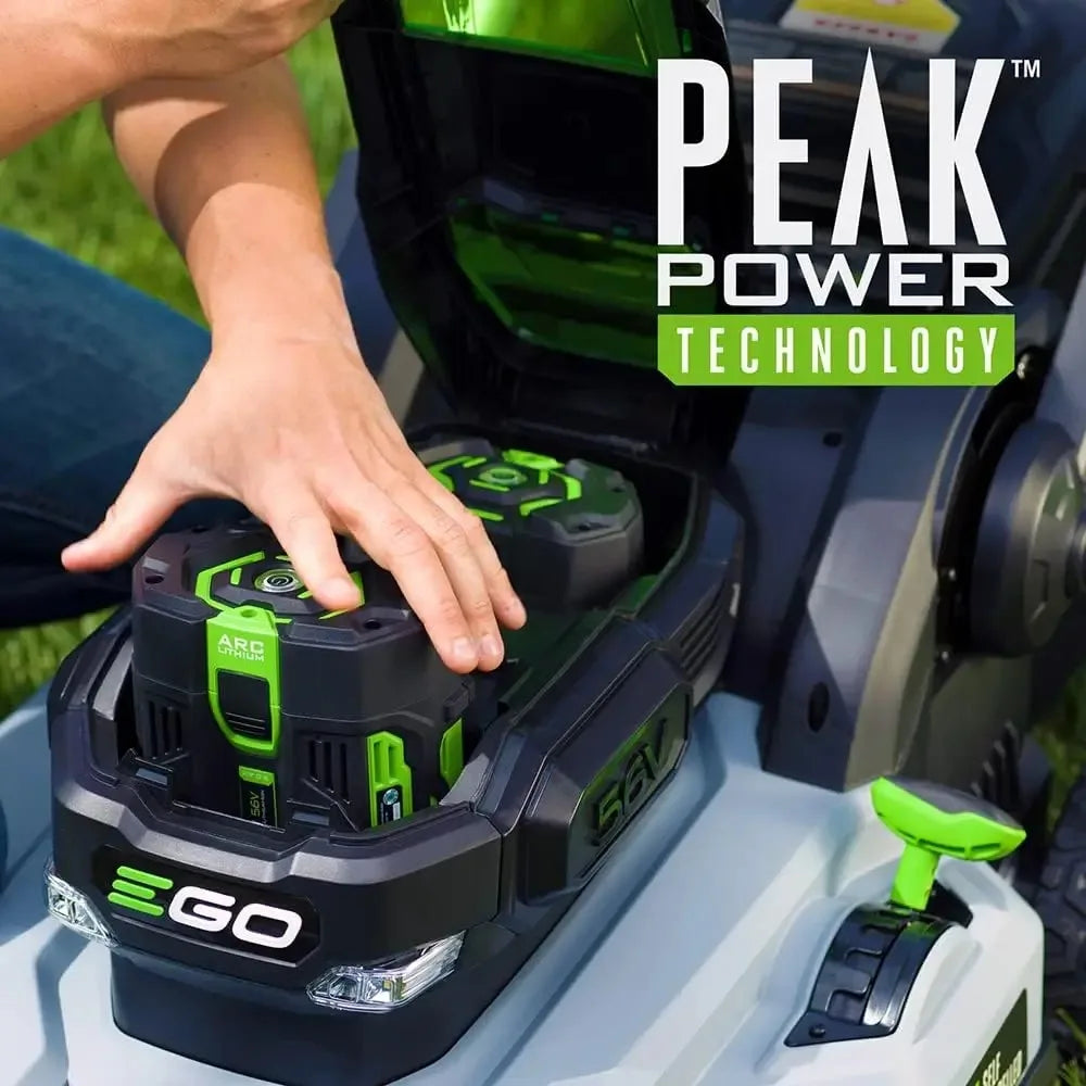 EGO Power+ LM2142SP 21-Inch 56-Volt Lithium-Ion Cordless Electric Dual-Port Walk Behind Self Propelled Lawn Mower with Two 5.0 Ah Batteries and Charger Included