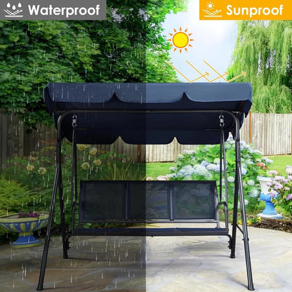 Outdoor 3-Seat  Hanging Swing Canopy Lounge Chair