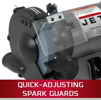 JET 8-Inch Bench Grinder, 3450 RPM, 1/2 HP, 1Ph 115V (JBG-8A)