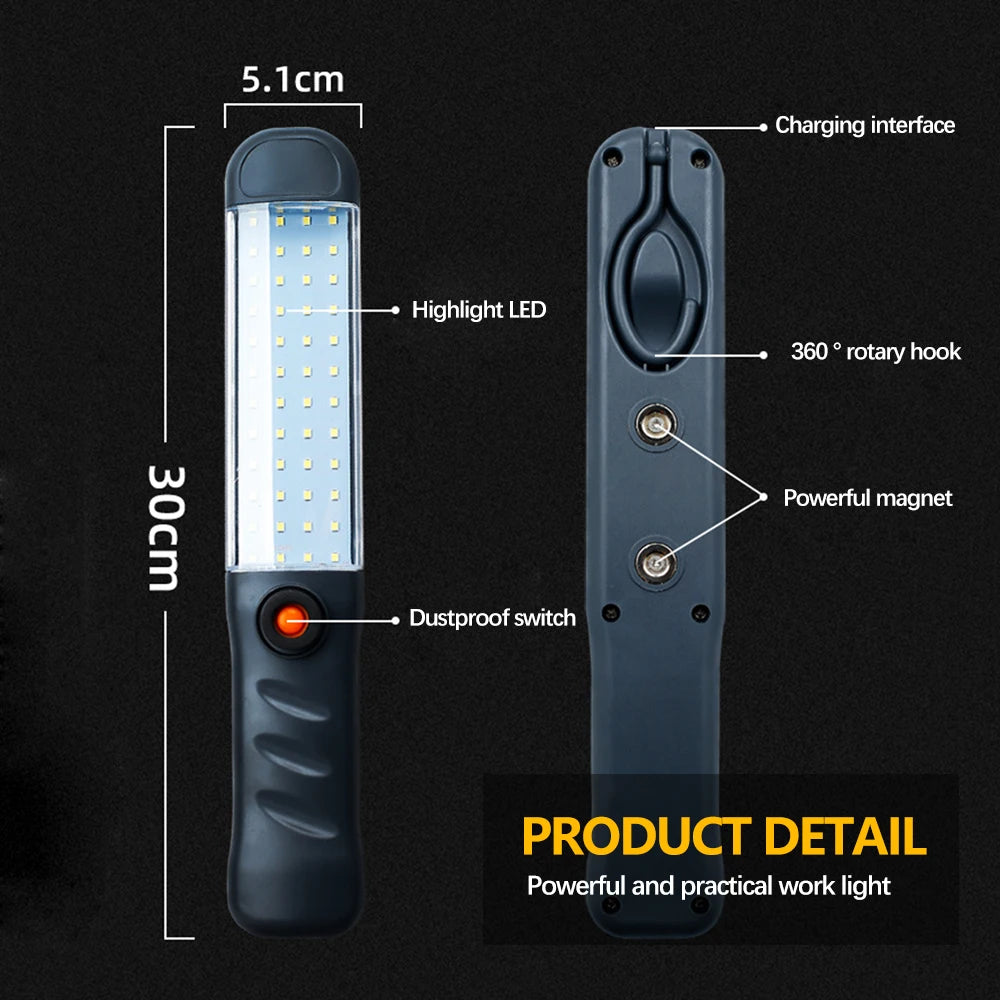 Z2 LED Waterproof 3 Mode Floodlight USB Rechargeable with Magnet Hook