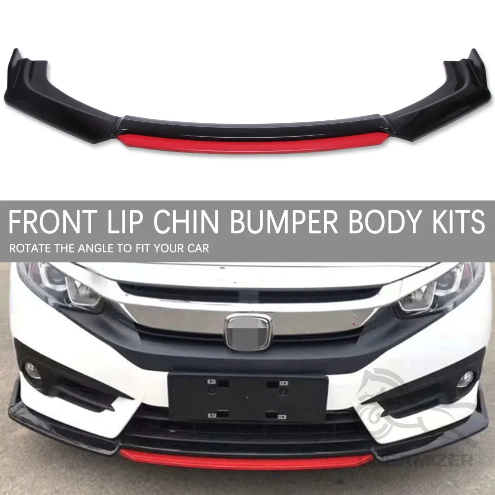 4pcs Car Front Bumper Lip Kit Spoiler Splitter Diffuser Carbon Fiber Canard