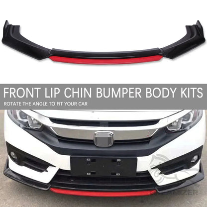 4pcs Car Front Bumper Lip Kit Spoiler Splitter Diffuser Carbon Fiber Canard