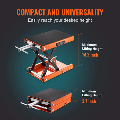 Motorcycle Scissor Lift 350/1100/1500 LBS Capacity Jack with Wide Deck & Safety Pin