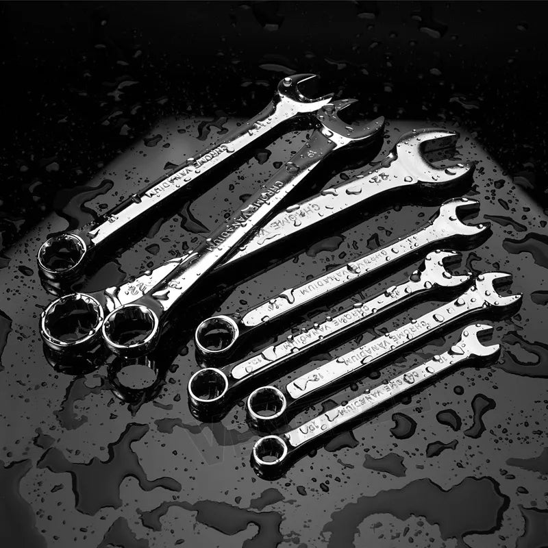 Combination Wrench Set in Roll-up Pouch,Metric