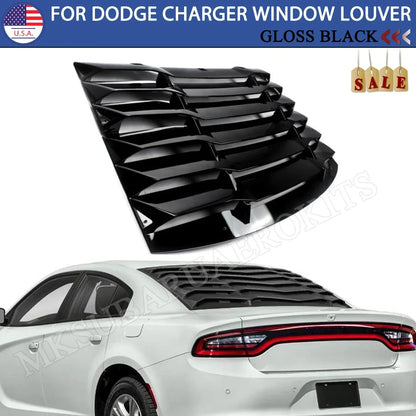 2011-2022 Dodge Charger Gloss Black Print Rear Window Louver