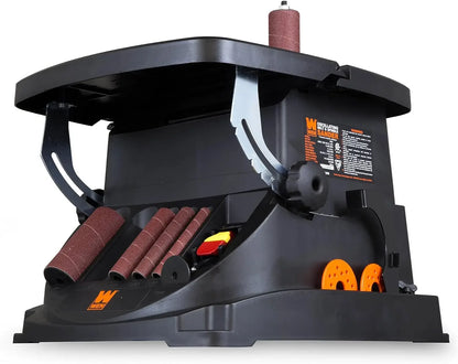 Oscillating Belt & Spindle Sander The 3.5-amp Motor Oscillates The Belt & Spindle 58 Times Per Minute W/ A 5/8-inch Stroke