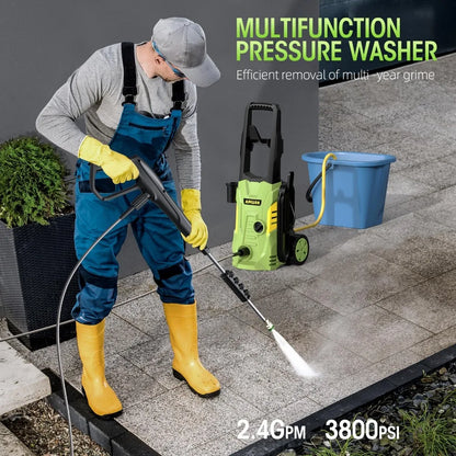 2024 New Electric High Pressure Washer - Portable Washer with Upgraded Foam Cannon, 4 Nozzle Set