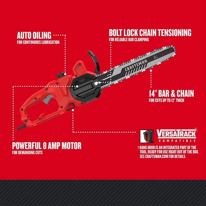 CRAFTSMAN 14 Inch 8 Amp Chainsaw, Corded