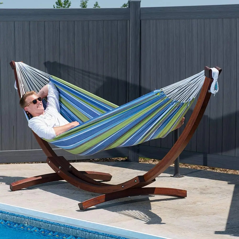 Vivere C8SPCT-24 Solid Combo Wood Hammock, Oasis