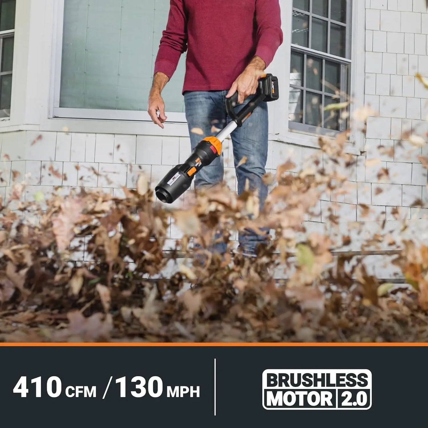 Worx Leaf Blower Cordless with Battery and Charger 3.8 Lbs Brushless Motor