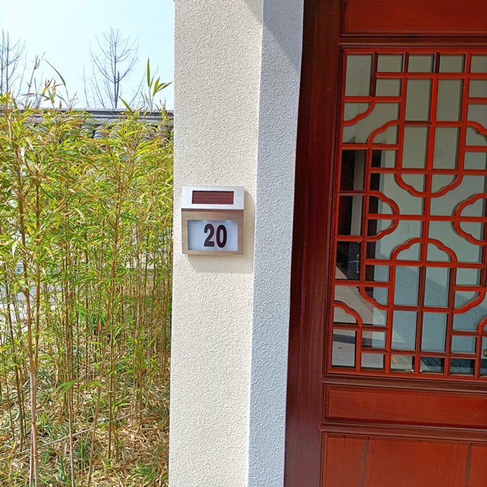 House Number Waterproof Solar LED Address Sign