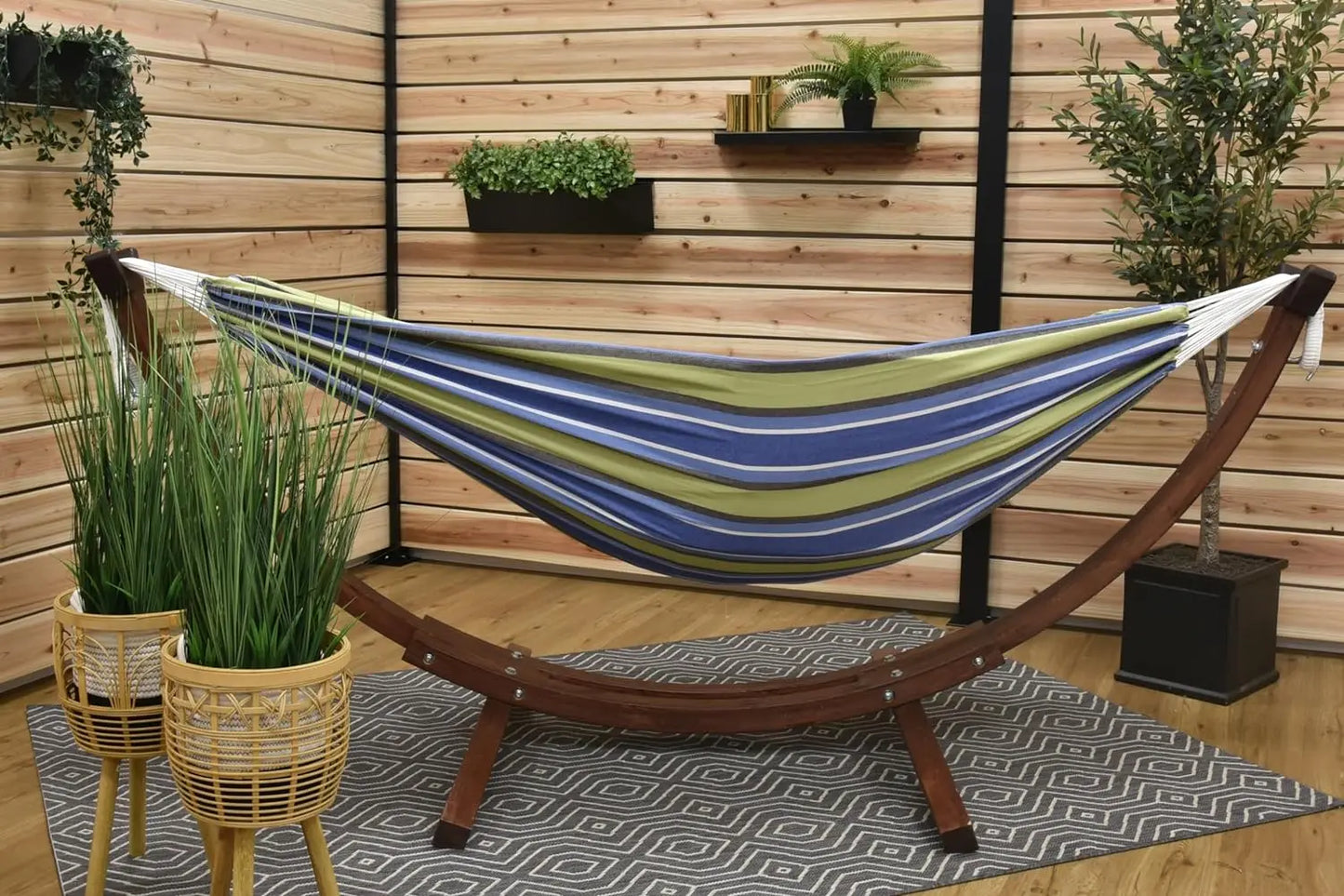 Vivere C8SPCT-24 Solid Combo Wood Hammock, Oasis