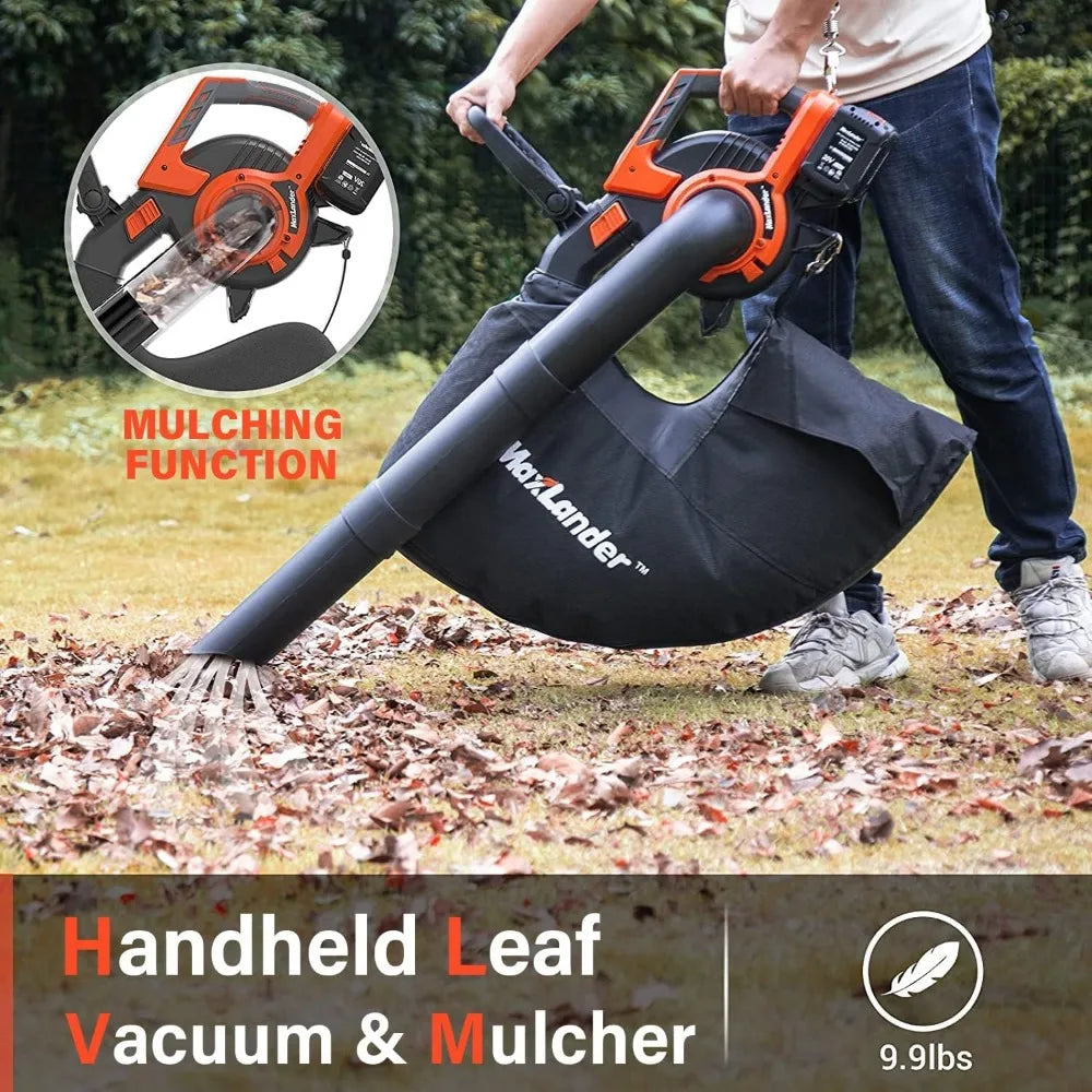 Maxlander 3 in 1 Cordless Leaf Blower & Vacuum with Bag