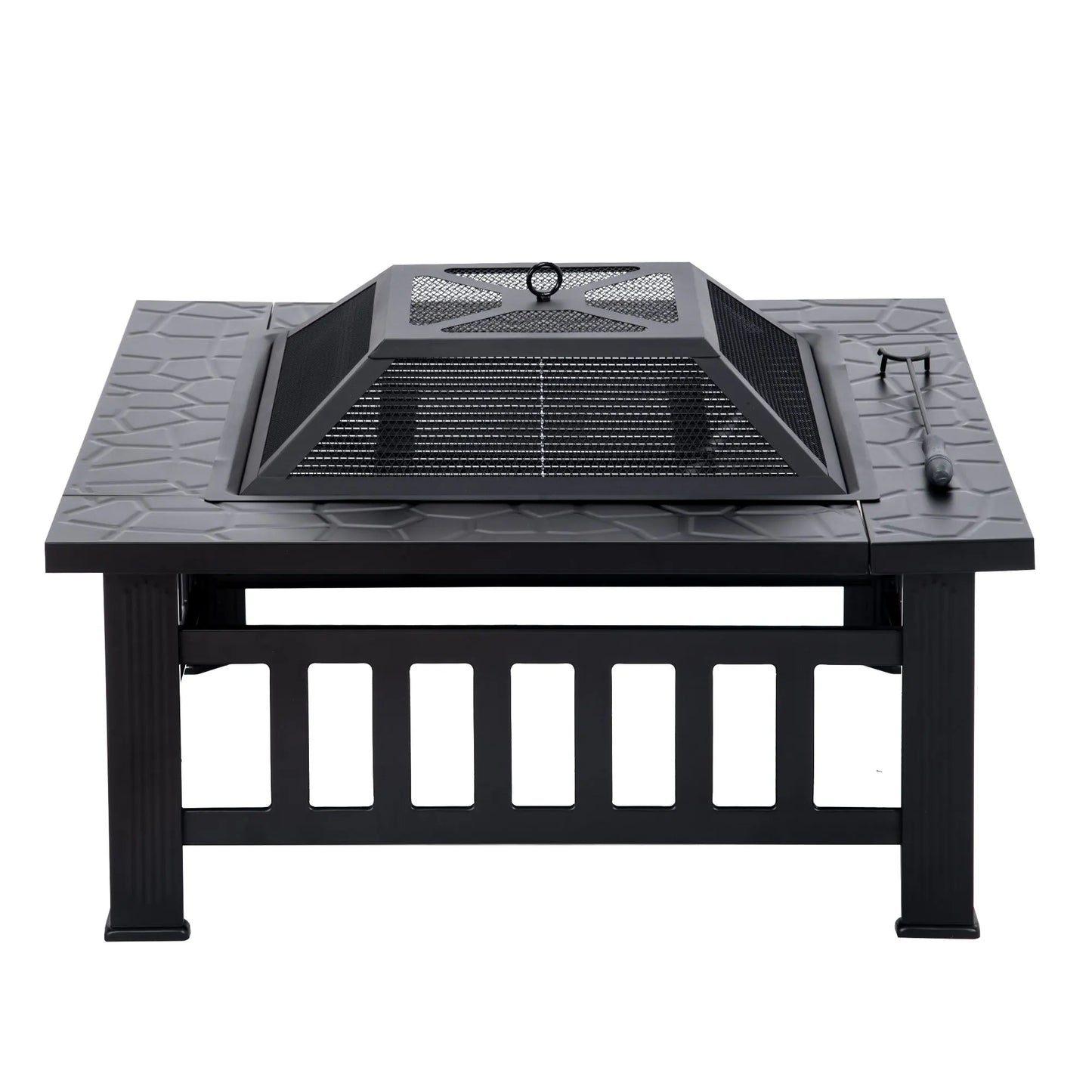 Outdoor Metal Wood Burning Square Fire Pit