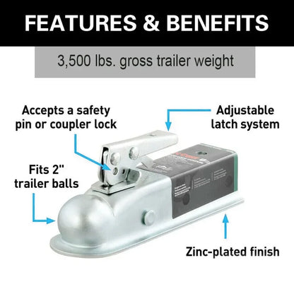 3500 lbs.Trailer Coupler for 2" Hitch Ball