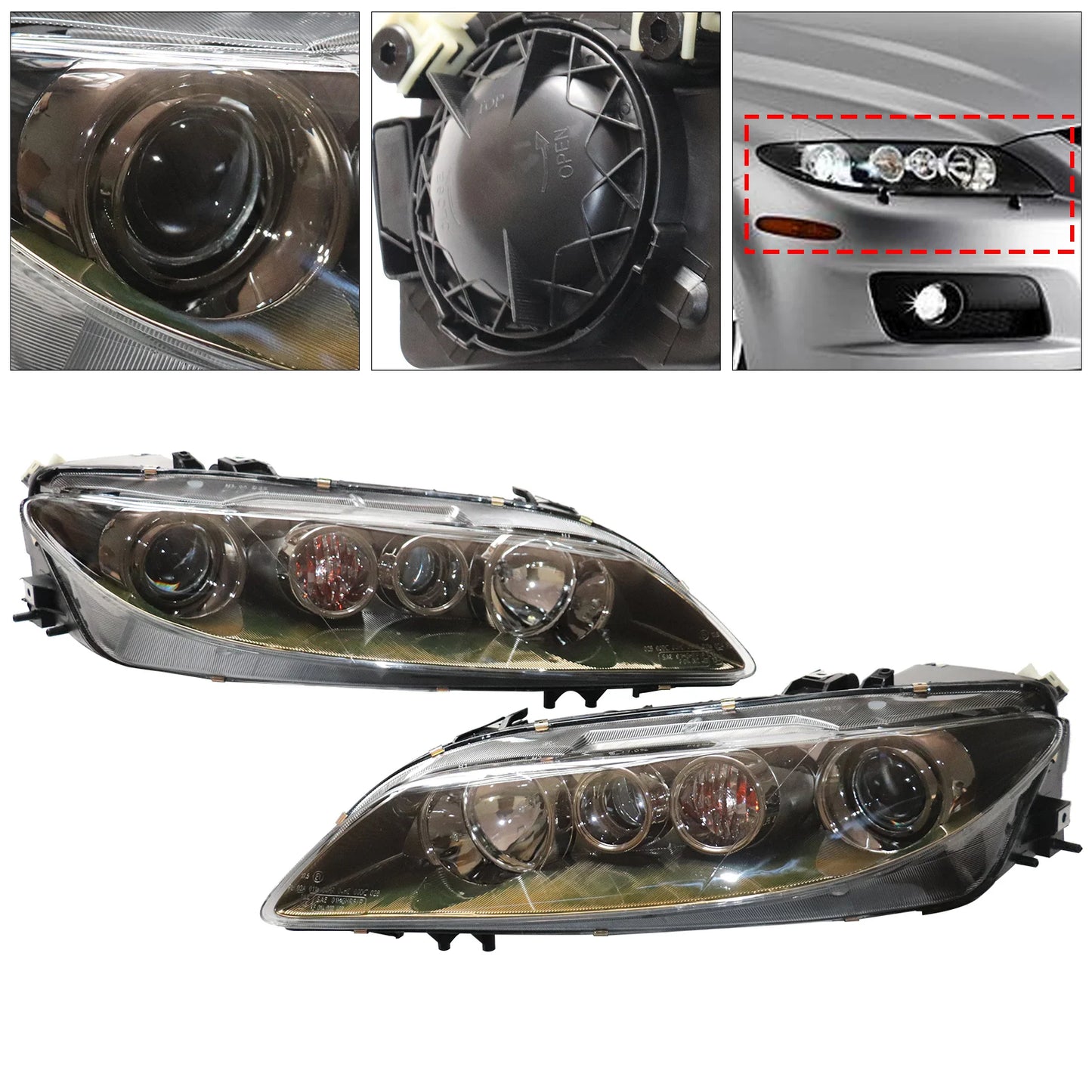 2006-2008 Mazda 6 Halogen Headlamp Assembly Headlights