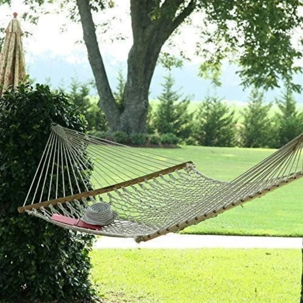 Original Pawleys Island 12OC Original Single Cotton Rope Hammock with Free Extension Chains & Tree Hooks