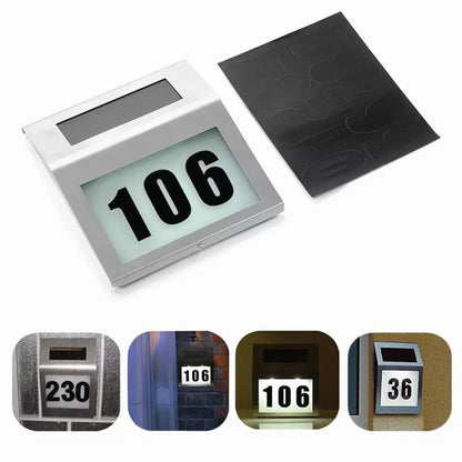 House Number Waterproof Solar LED Address Sign