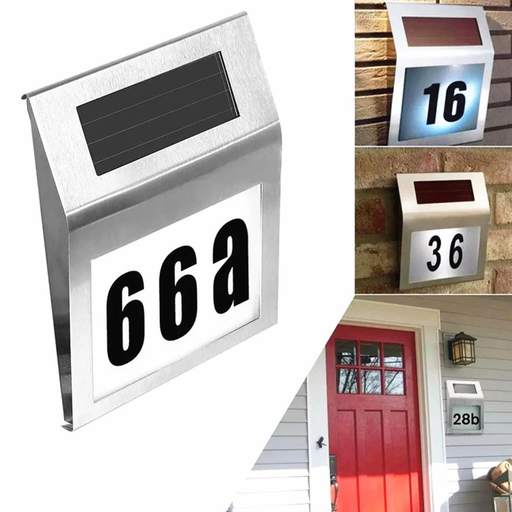 House Number Waterproof Solar LED Address Sign