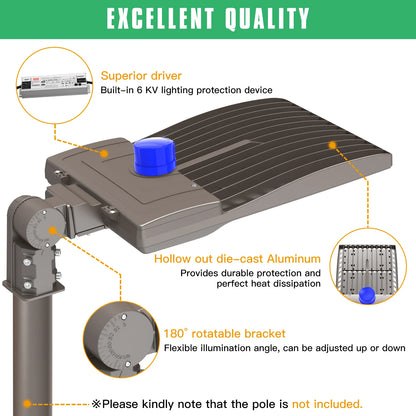 400W Outdoor Area Lighting AC100-277V 5 Years Warranty IP65 Waterproof Parking Lot Fixture LED Street Light