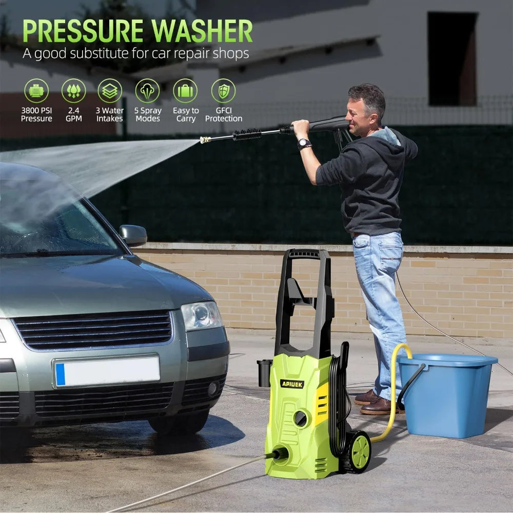 2024 New Electric High Pressure Washer - Portable Washer with Upgraded Foam Cannon, 4 Nozzle Set