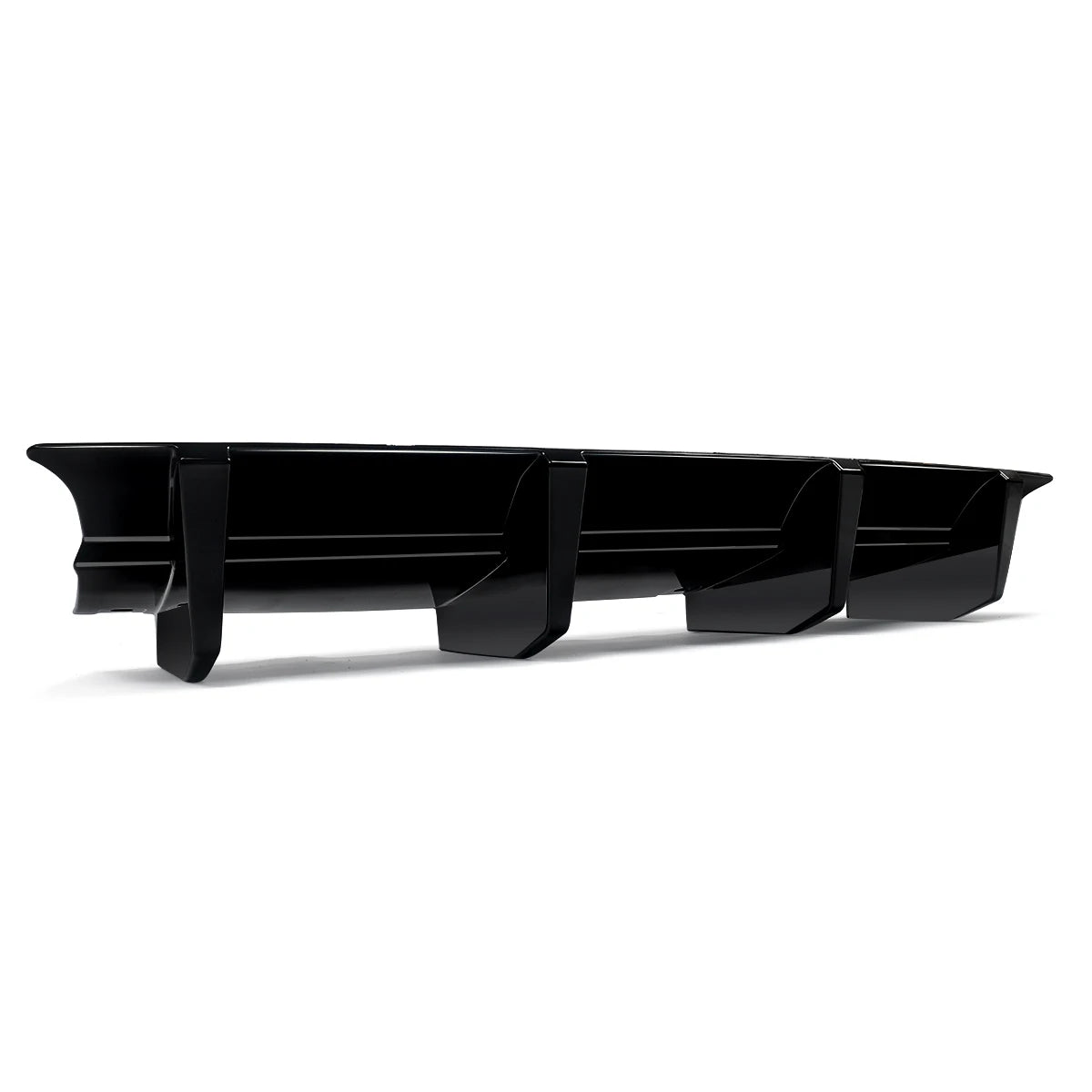 2015-2022 Dodge Challenger GLOSSY BLACK Rear Bumper Lip Diffuser Spoiler Shark Fins