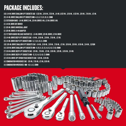 Craftsman Mechanics Tool Set, SAE/Metric, 135-Piece (CMMT12024)