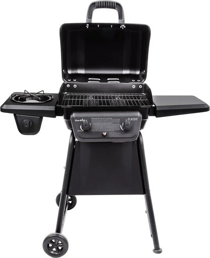 Char-Broil Classic 280 2-Burner Liquid Propane Gas Grill & Basic Grill Cover & Nylon Bristle Grill Brush with Cool Clean Technology, One Size