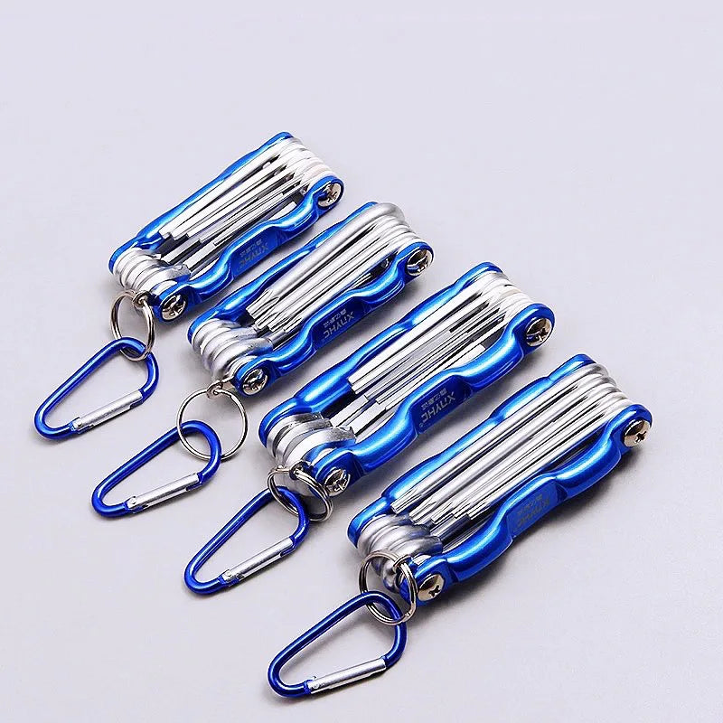 Portable Folding Allen Wrench Set Metal Metric System Torx Hexagonal Spanner Screwdriver Hex Key