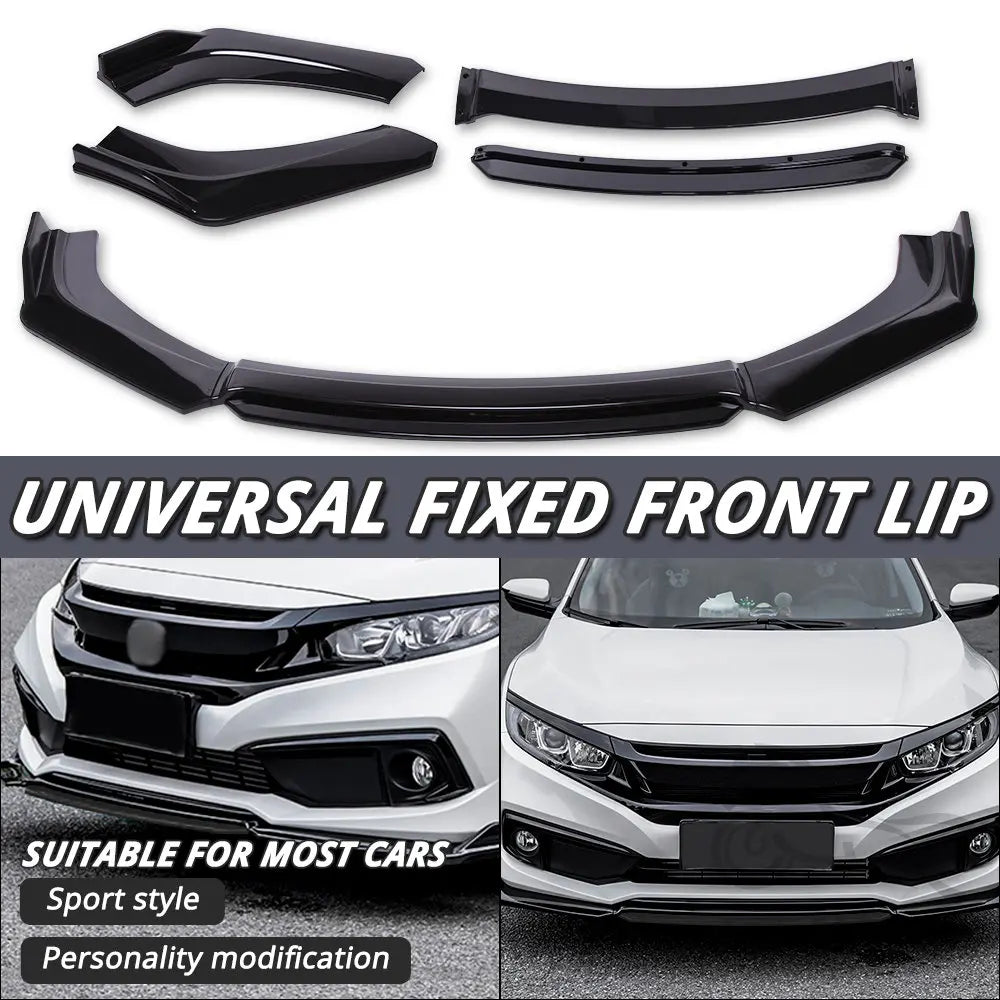 4pcs Car Front Bumper Lip Kit Spoiler Splitter Diffuser Carbon Fiber Canard