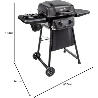 Char-Broil Classic 280 2-Burner Liquid Propane Gas Grill & Basic Grill Cover & Nylon Bristle Grill Brush with Cool Clean Technology, One Size