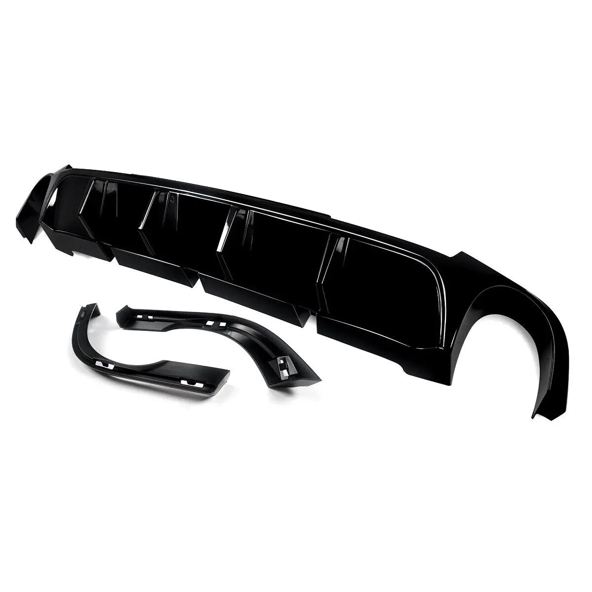 2013 2014 Mustang V6 GT V8 Glossy Black Rear Diffuser