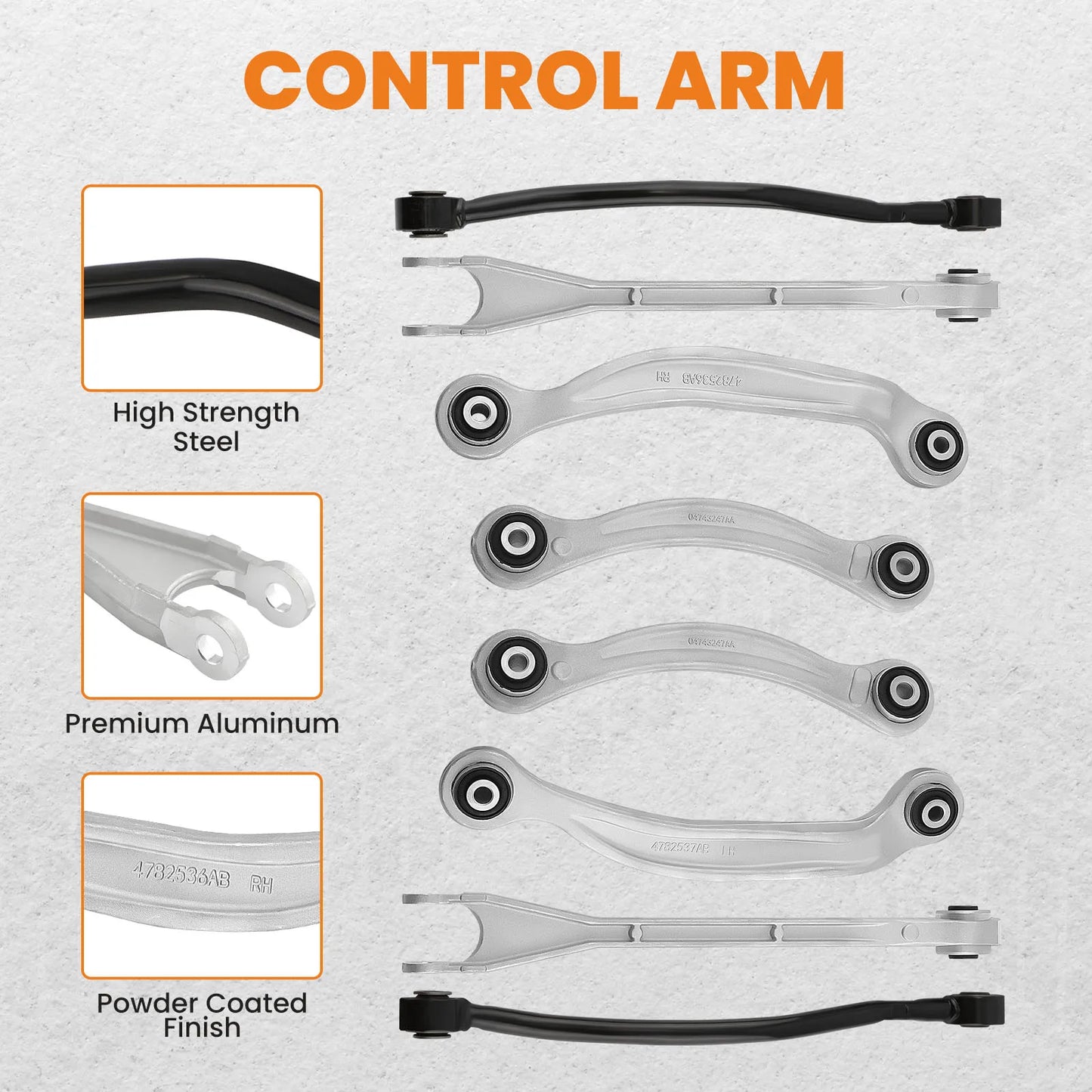 2008-2015 Dodge Challenger 8pc Suspension Kit Control Arms Strut Rod Lateral Arm