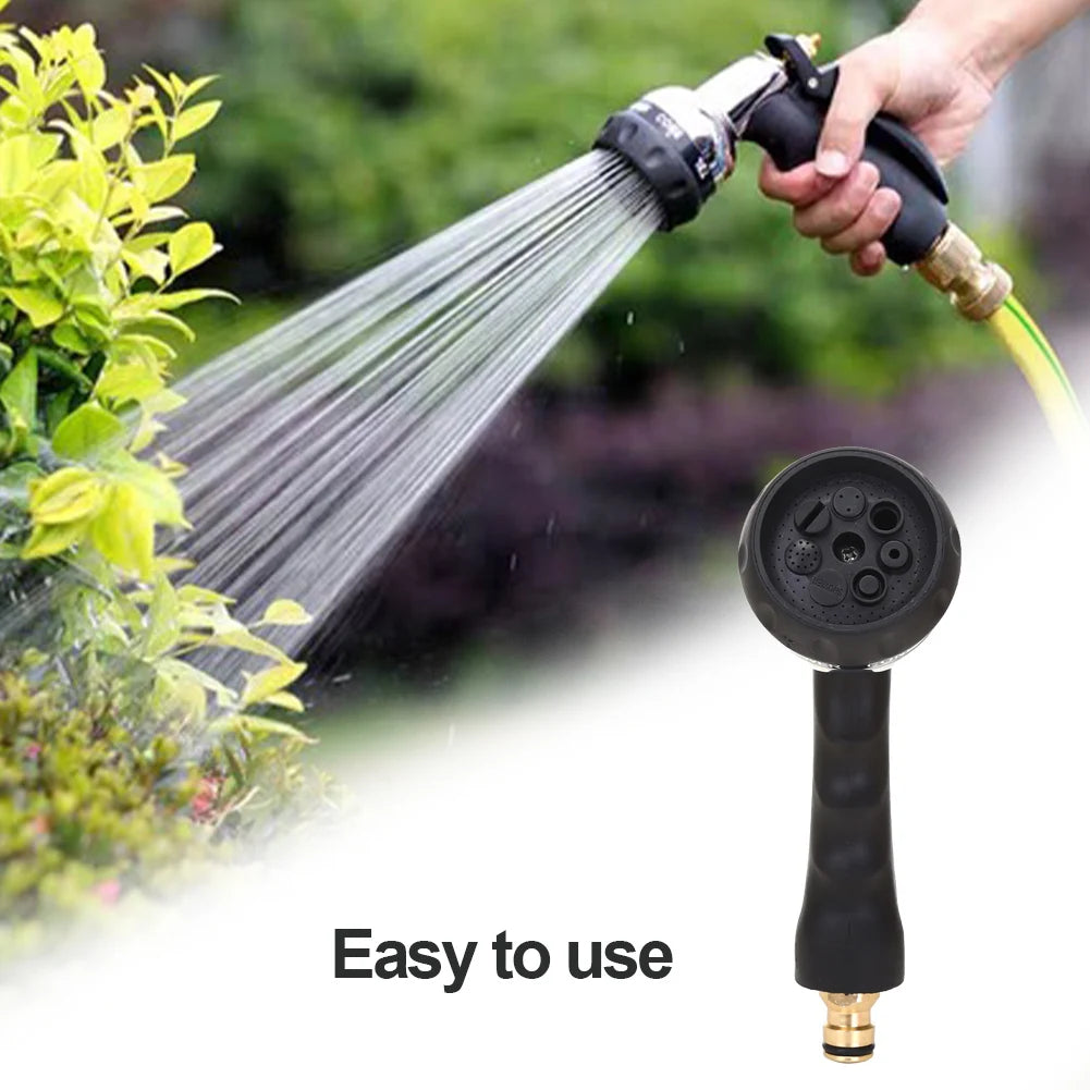 High Pressure Watering Hose Nozzle Rust Prevention with Rubber Handle