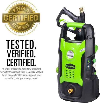 Greenworks 1600 PSI Electric Pressure Washer Ultra Compact / Lightweight / 20 FT Hose / 35 FT Power Cord