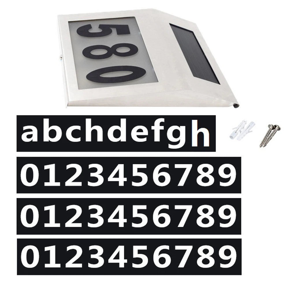 House Number Waterproof Solar LED Address Sign