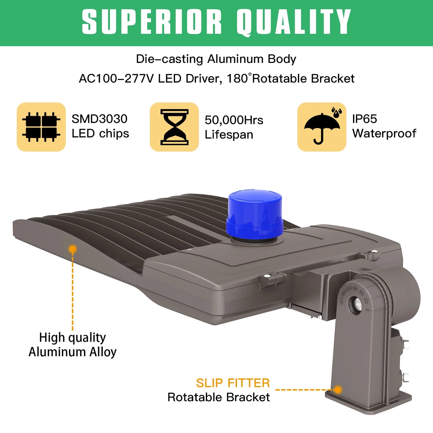 400W Outdoor Area Lighting AC100-277V 5 Years Warranty IP65 Waterproof Parking Lot Fixture LED Street Light