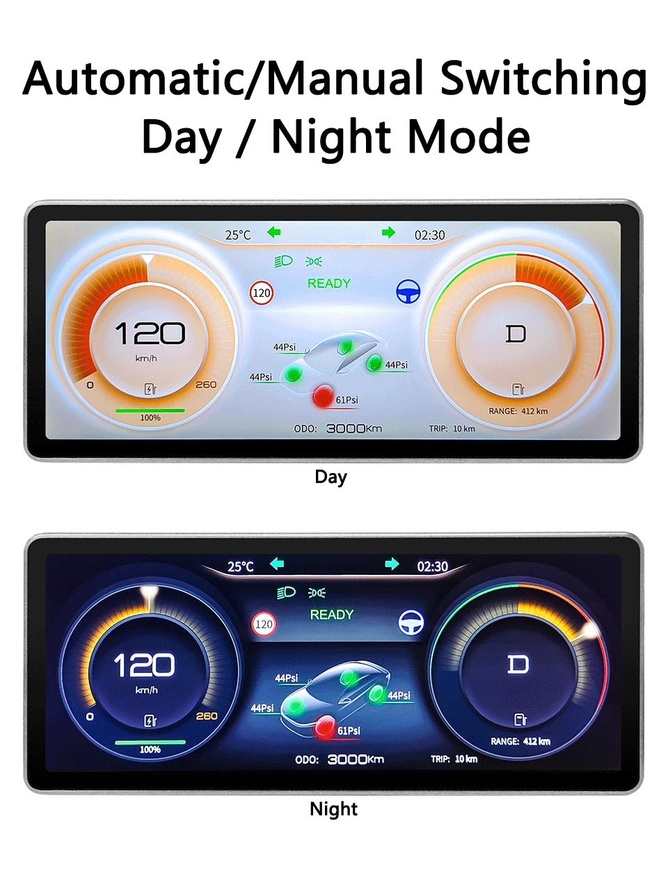 10in. Tesla Model 3 Y Digital Dashboard Heads Up Display Carplay Android Auto