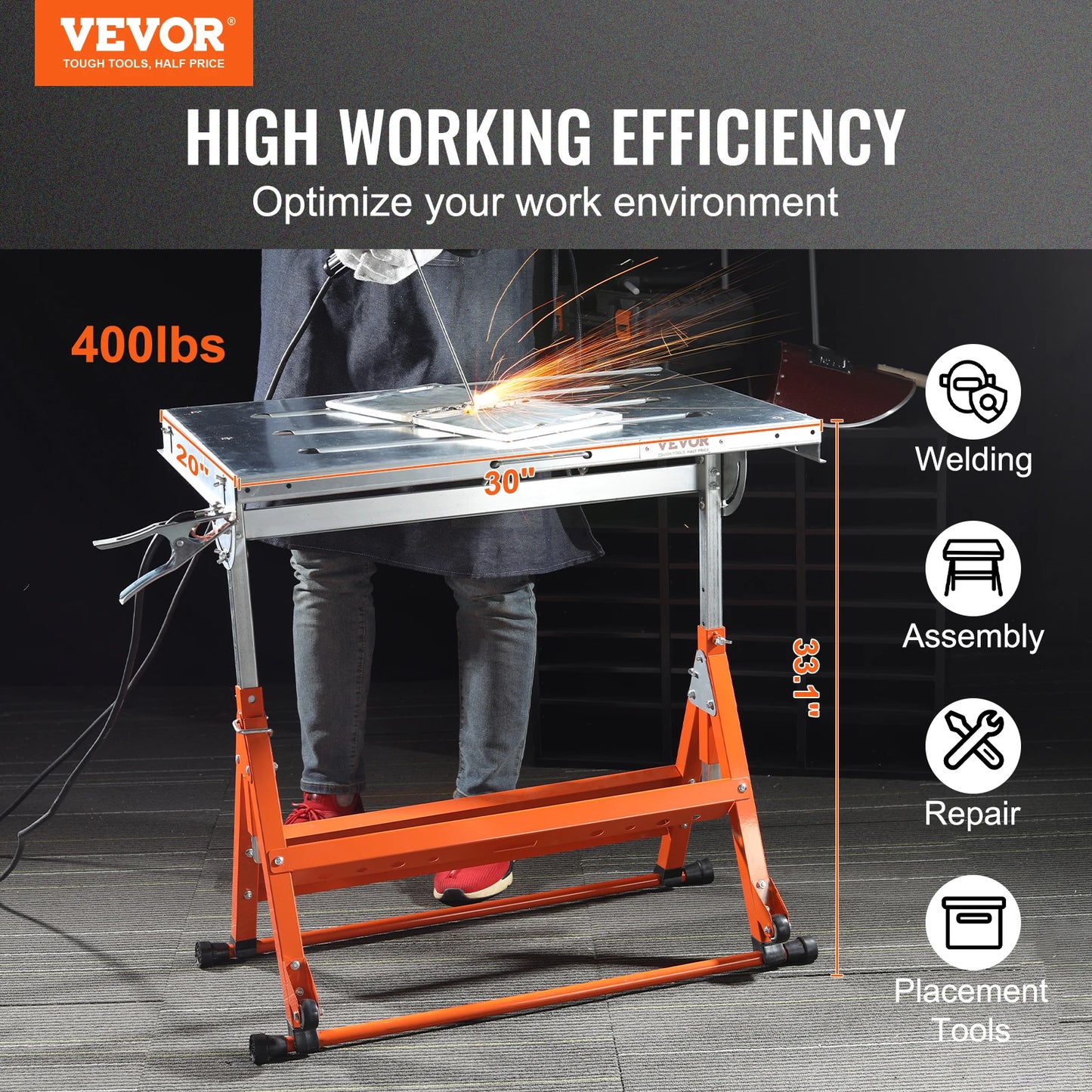 18/20/24 Inch Foldable Welding Table