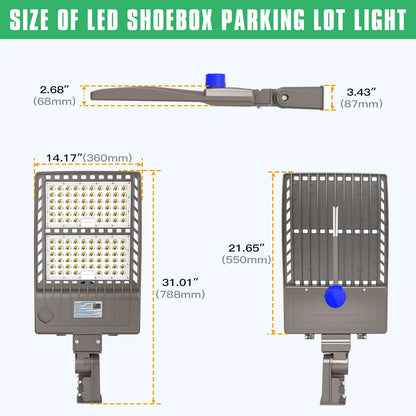 400W Outdoor Area Lighting AC100-277V 5 Years Warranty IP65 Waterproof Parking Lot Fixture LED Street Light