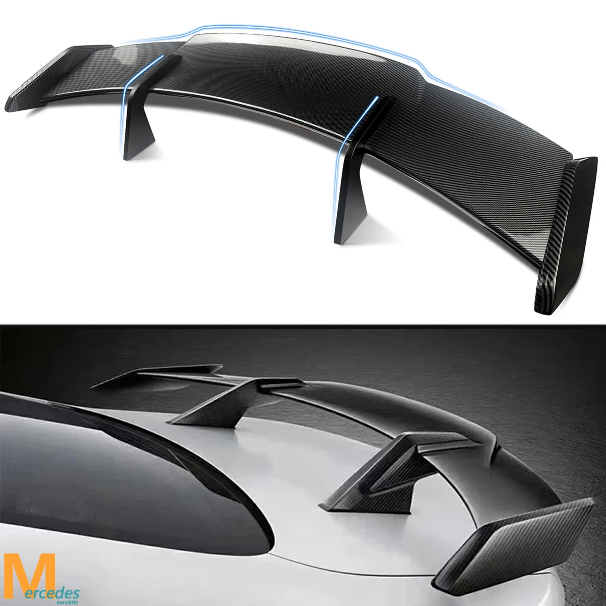 2013-2024 Chevy Corvette C7/C8 High Kick GT Style CARBON FIBER Rear Spoiler Wing