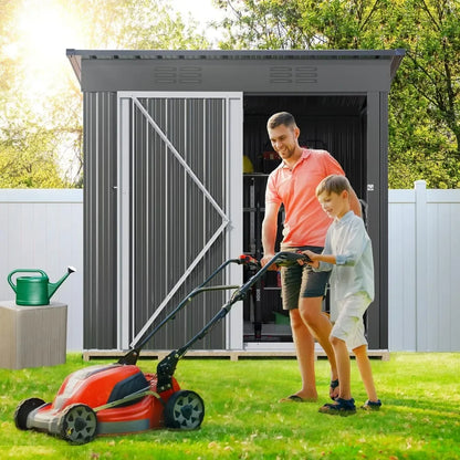 Heavy Duty Metal Storage Shed with Lockable Door & Air Vent